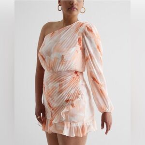 Floral One Shoulder Ruffle Romper Sz S